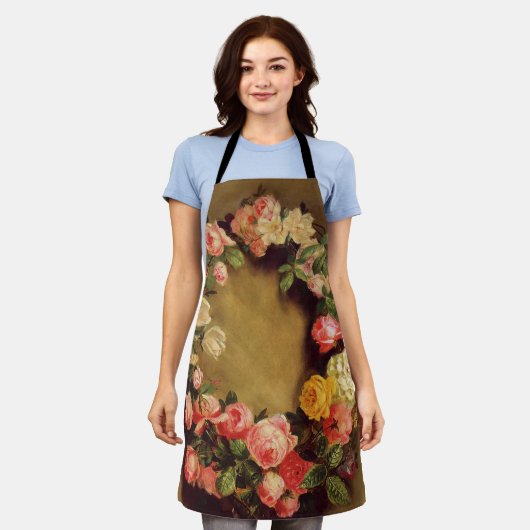 ピエール=オーギュストルノアール-バラの王冠 エプロン (着用した状態)