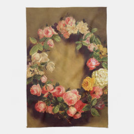 ピエール=オーギュストルノアール-バラの王冠 キッチンタオル