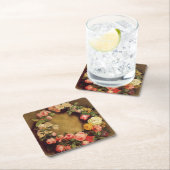 ピエール=オーギュストルノアール-バラの王冠 スクエアペーパーコースター (インサイチュ)