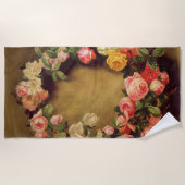 ピエール=オーギュストルノアール-バラの王冠 ビーチタオル (正面)