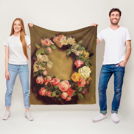 ピエール=オーギュストルノアール-バラの王冠 フリースブランケット (インサイチュ)