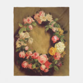 ピエール=オーギュストルノアール-バラの王冠 フリースブランケット (正面)