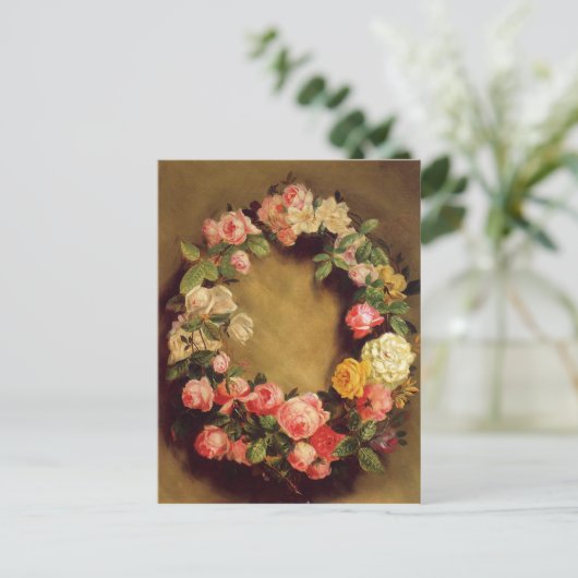 ピエール=オーギュストルノアール-バラの王冠 ポストカード (スタンド正面)