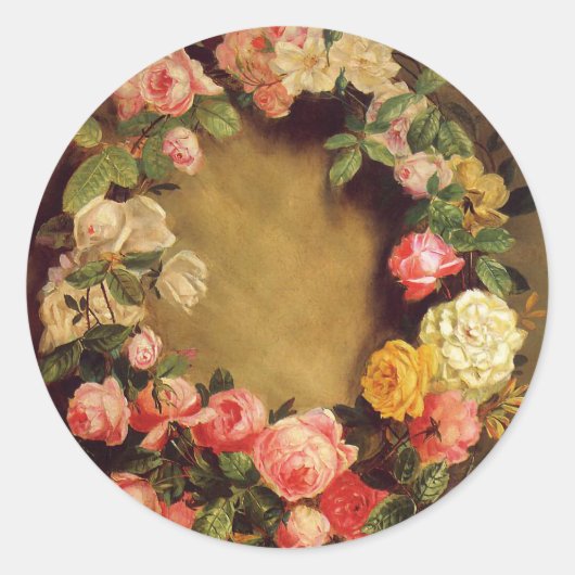 ピエール=オーギュストルノアール-バラの王冠 ラウンドシール (正面)