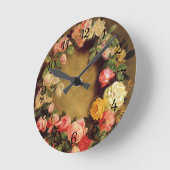 ピエール=オーギュストルノアール-バラの王冠 ラウンド壁時計 (傾斜)