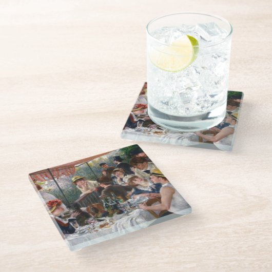 ピエール・オーギュストルノアール – ボートパーティーの昼食会 ガラスコースター (アングル)