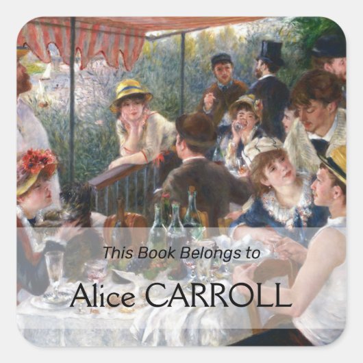 ピエール・オーギュストルノアール – ボートパーティーの昼食会 スクエアシール (正面)