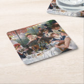 ピエール・オーギュストルノアール – ボートパーティーの昼食会 スクエアペーパーコースター (アングル)