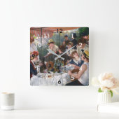 ピエール・オーギュストルノアール – ボートパーティーの昼食会 スクエア壁時計 (ホーム)