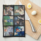 ピエール – オーギュストルノアール-最高傑作グリッドコラージュ キッチンタオル (四つ折り)