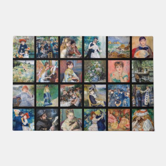 ピエール – オーギュストルノアール-最高傑作グリッドコラージュ ドアマット (正面)