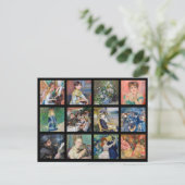 ピエール – オーギュストルノアール-最高傑作グリッドコラージュ ポストカード (スタンド正面)