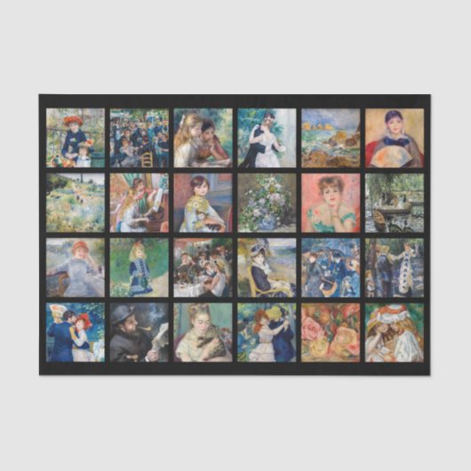 ピエール – オーギュストルノアール-最高傑作グリッドコラージュ 薄葉紙 (正面)