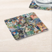 ピエール・オーギュストルノアール-最高傑作パッチワーク スクエアペーパーコースター (アングル)