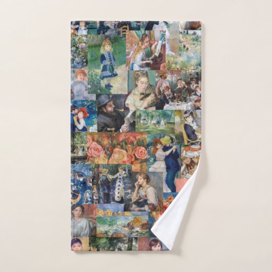 ピエール・オーギュストルノアール-最高傑作パッチワーク バスタオルセット (ハンドタオル)