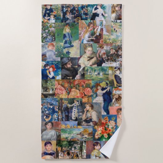 ピエール・オーギュストルノアール-最高傑作パッチワーク ビーチタオル (正面)