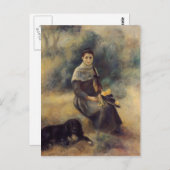 ピエール・オーギュストルノアール – 犬を連れた少女 ポストカード (正面/裏面)