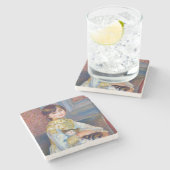 ピエール・オーギュストルノアール – 猫の子 ストーンコースター (横)