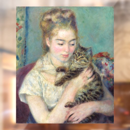 ピエール・オーギュストルノアール – 猫を飼った女性 ウィンドウサイン (シート2)