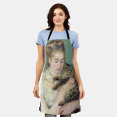 ピエール・オーギュストルノアール – 猫を飼った女性 エプロン (着用した状態)