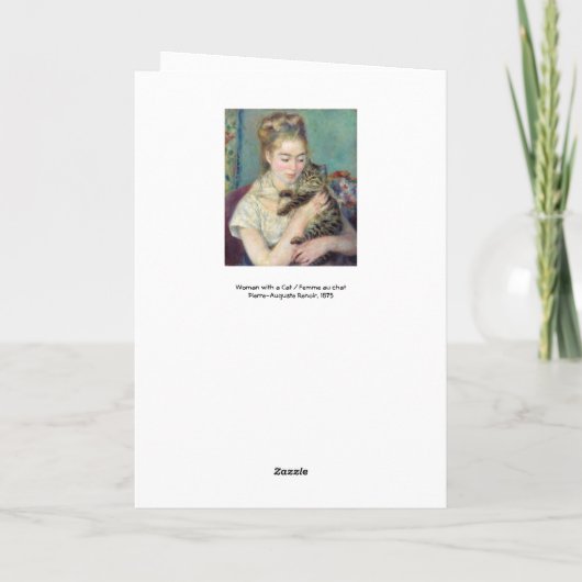 ピエール・オーギュストルノアール – 猫を飼った女性 カード (裏面)