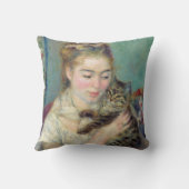 ピエール・オーギュストルノアール – 猫を飼った女性 クッション (裏面)