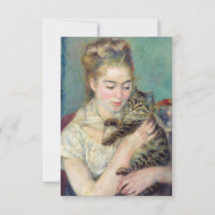 ピエール・オーギュストルノアール – 猫を飼った女性 サンキューカード