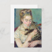 ピエール・オーギュストルノアール – 猫を飼った女性 サンキューカード (正面/裏面)