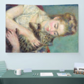 ピエール・オーギュストルノアール – 猫を飼った女性 横断幕 (トレードショー)