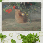 ピエール・オーギュストルノアール – 花瓶の中の花1866 キッチンタオル (折り畳み)