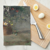 ピエール・オーギュストルノアール – 花瓶の中の花1866 キッチンタオル (四つ折り)