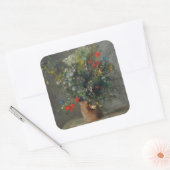 ピエール・オーギュストルノアール – 花瓶の中の花1866 スクエアシール (封筒)