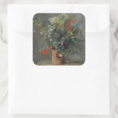 ピエール・オーギュストルノアール – 花瓶の中の花1866 スクエアシール (バッグ)