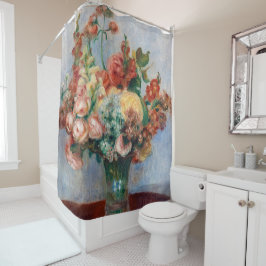 ピエール・オーギュストルノアール – 花瓶の中の花 シャワーカーテン