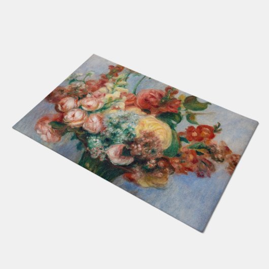 ピエール・オーギュストルノアール – 花瓶の中の花 ドアマット (アングル)