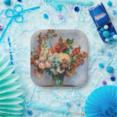 ピエール・オーギュストルノアール – 花瓶の中の花 ペーパープレート (パーティー)