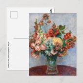 ピエール・オーギュストルノアール – 花瓶の中の花 ポストカード (正面/裏面)