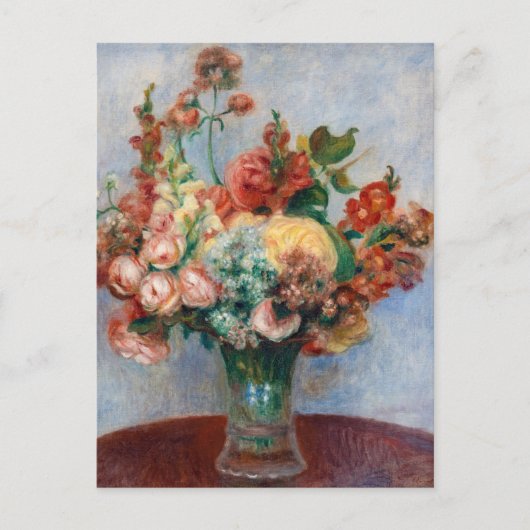 ピエール・オーギュストルノアール – 花瓶の中の花 ポストカード (正面)
