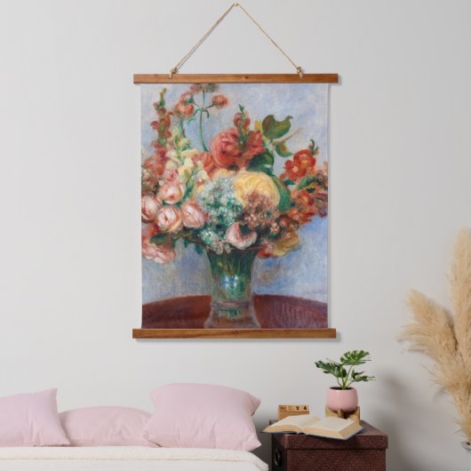 ピエール・オーギュストルノアール – 花瓶の中の花 吊り下げ型タペストリー (寝室)