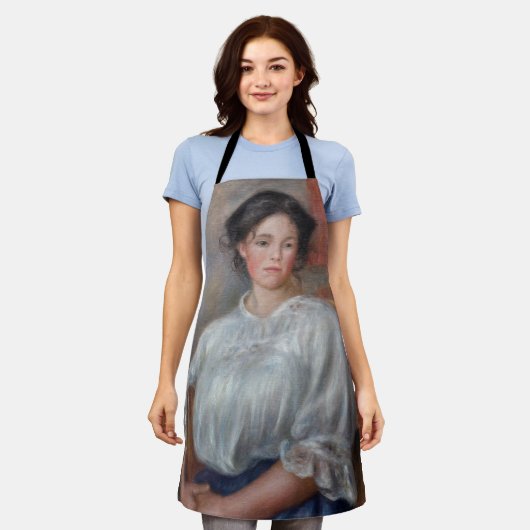 ピエール・オーギュストルノアール – 若い女性の着席 エプロン (着用した状態)