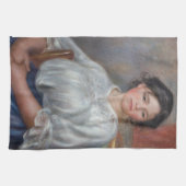 ピエール・オーギュストルノアール – 若い女性の着席 キッチンタオル (横)