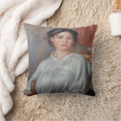 ピエール・オーギュストルノアール – 若い女性の着席 クッション (ブランケット)