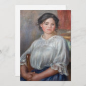 ピエール・オーギュストルノアール – 若い女性の着席 サンキューカード (正面/裏面)