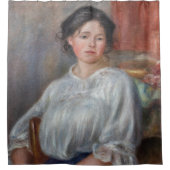 ピエール・オーギュストルノアール – 若い女性の着席 シャワーカーテン (正面)