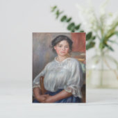 ピエール・オーギュストルノアール – 若い女性の着席 ポストカード (スタンド正面)