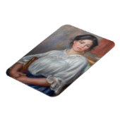 ピエール・オーギュストルノアール – 若い女性の着席 マグネット (左側)