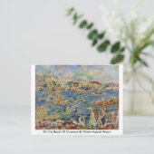 ピエール=オーギュスト・ルノアールによるゲルンジーのビーチで ポストカード (スタンド正面)