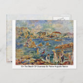 ピエール=オーギュスト・ルノアールによるゲルンジーのビーチで ポストカード (正面/裏面)