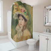 ピエール・オーギュスト・ルノアールのキャペリンを持つ女性 シャワーカーテン (インサイチュ)