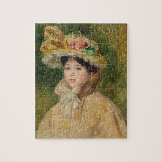 ピエール・オーギュスト・ルノアールのキャペリンを持つ女性 ジグソーパズル (縦)